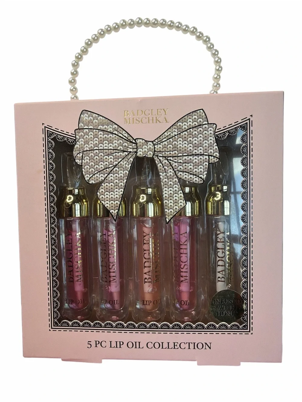 Badgley Mischka Pink and Clear‎ 5-Piece Lip Oil Set